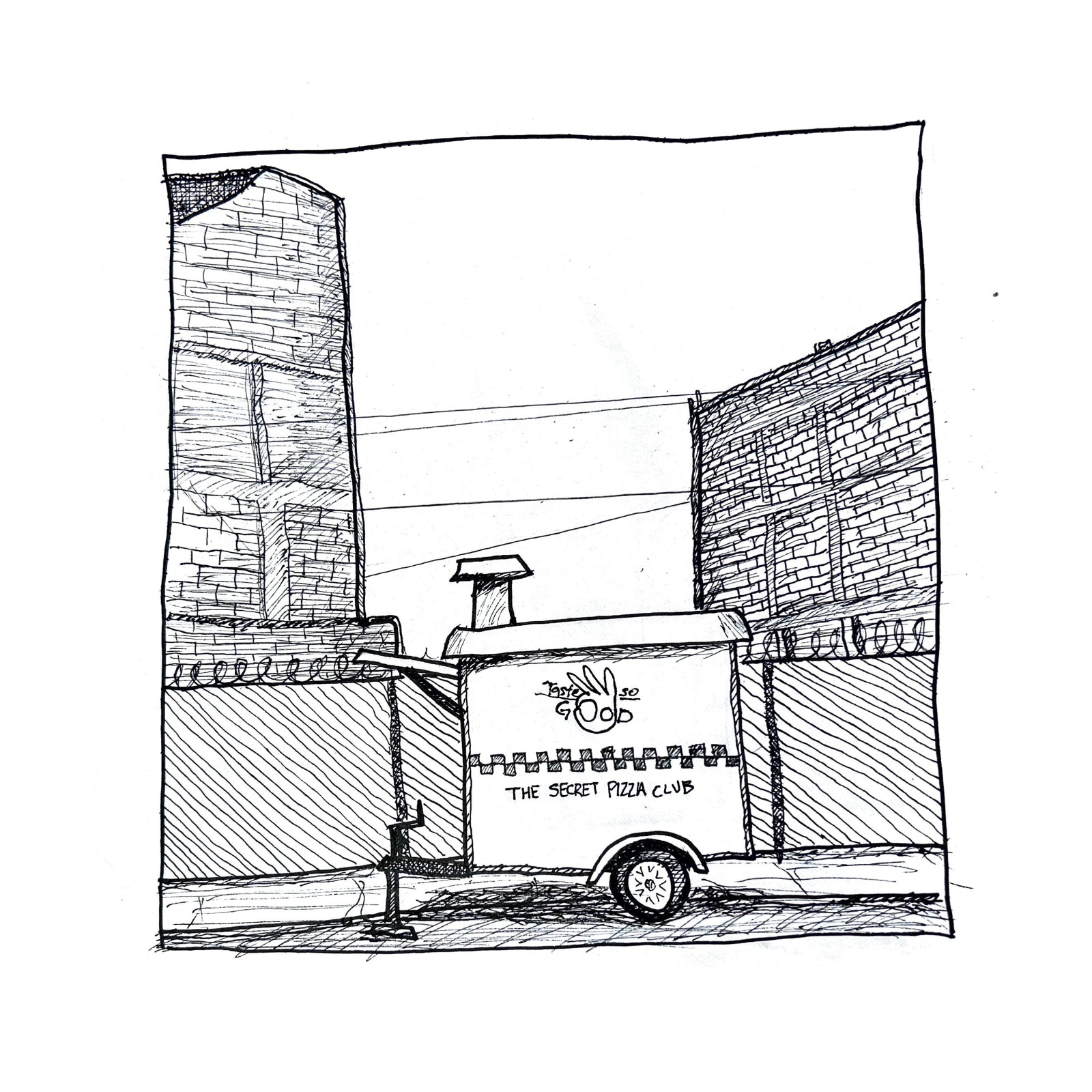 Chuy y Leo en su carrito de pizzas